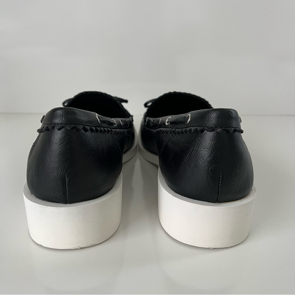 DOLCE VITA Lagoon Block Heeled Faux Leather Boat Shoe Loafer in Black NEW - Picture 10 of 13